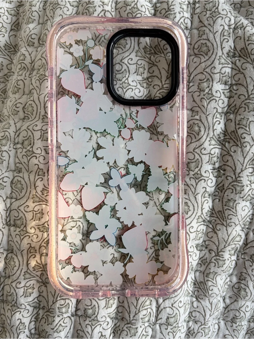 Rosanna Strawberry Floral Clear iPhone 13 Case - Pink